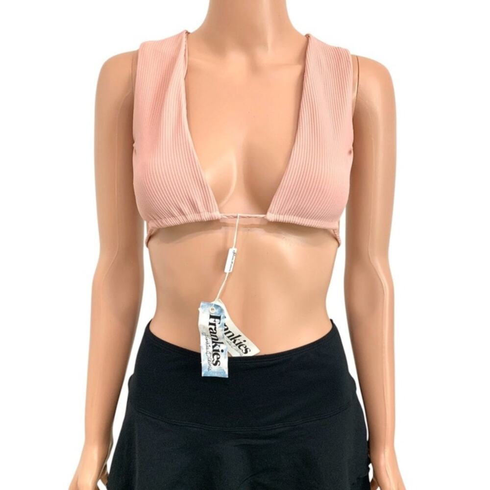 Frankies Bikinis XS Shea ribbed bikini top SW2 3423